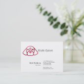 Carte De Visite Chien de gradient de style de bouton rouge (Debout devant)