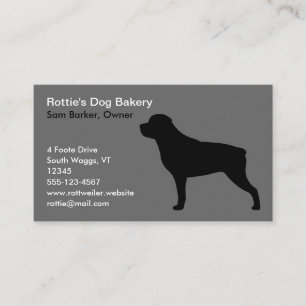 Carte De Visite Chien de la silhouette   Rottie de rottweiler gris
