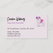 Carte De Visite Chien de randonneur moderne rose violet (Dos)
