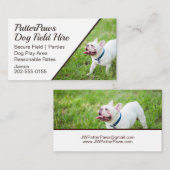 Carte De Visite Chien de terrain location Puppy Park (Devant / Derrière)