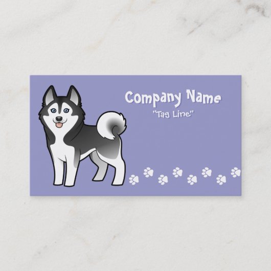 Carte De Visite Chien de traîneau sibérien de bande (Devant)