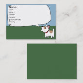 Carte De Visite Chien d'écorcement - potelé (Devant / Derrière)