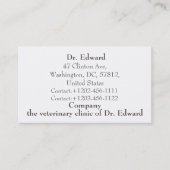 Carte De Visite Chien. Dessin au crayon. (Devant)