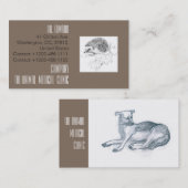Carte De Visite Chien. Dessin au crayon. (Devant / Derrière)
