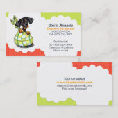 Carte De Visite Chien éleveur Dachshund Chiot Tomate Lime (Devant / Derrière)