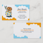 Carte De Visite Chien éleveur Pomeranian Chiot bleu Citrus (Devant / Derrière)