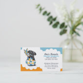 Carte De Visite Chien éleveur Schnauzer Chien Citrus Bleu (Debout devant)