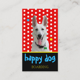 Carte De Visite Chien embarquant le chenil heureux de photo de