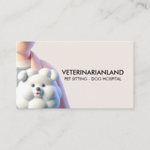 Carte De Visite Chien en plastique en argile 3D Caractère vétérina