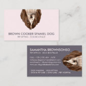 Carte De Visite Chien espagnol cuisinier (Devant / Derrière)