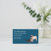 Carte De Visite Chien Et Chat Simples De L'Animaux De Compagnie (Debout devant)