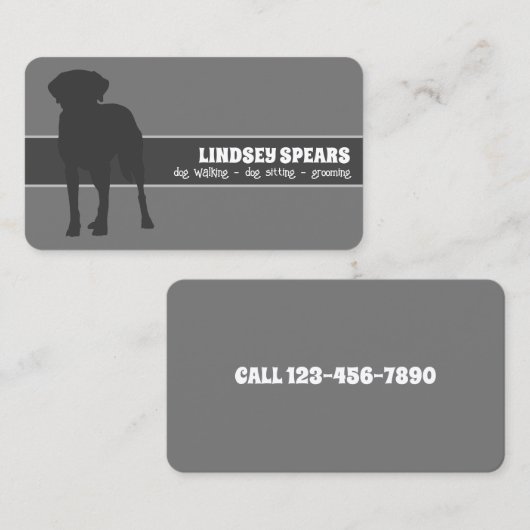 Carte De Visite Chien gardien de chien chien chien marchant (Devant / Derrière)