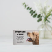 Carte De Visite Chien gris doré (Debout devant)