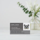 Carte De Visite Chien gris, Entraîneur de chien (Debout devant)