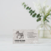 Carte De Visite Chien gris shaggy (Debout devant)