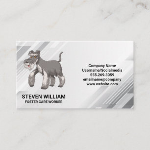 Carte De Visite Chien gris shaggy Services animaux