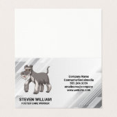 Carte De Visite Chien gris shaggy | Services animaux (Extérieur déplié)