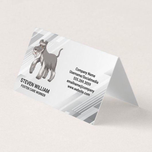 Carte De Visite Chien gris shaggy | Services animaux (Devant)