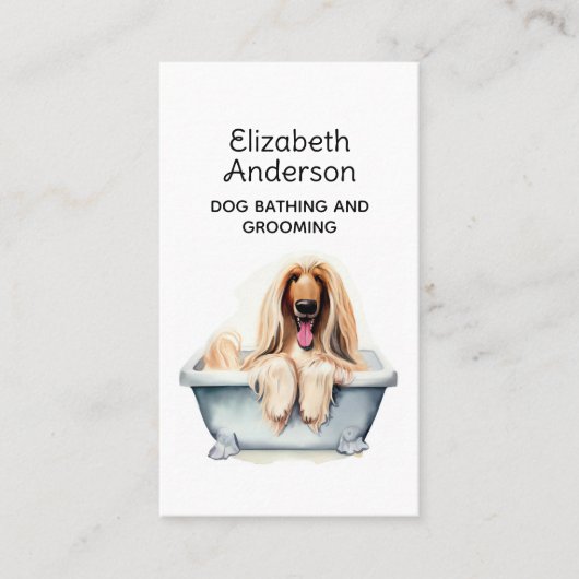 Carte De Visite Chien Groomer Afghan Hound (Devant)