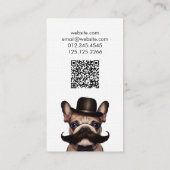 Carte De Visite Chien Groomer Amusant Français Bulldog QR Code (Dos)