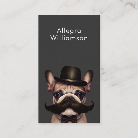 Carte De Visite Chien Groomer Amusant Français Bulldog QR Code (Devant)