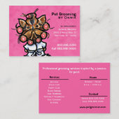Carte De Visite Chien Groomer Animaux Spas Entreprise Plutôt rose (Devant / Derrière)