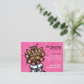 Carte De Visite Chien Groomer Animaux Spas Entreprise Plutôt rose (Debout devant)
