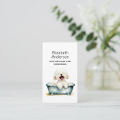 Carte De Visite Chien Groomer Bichon Frise (Debout devant)