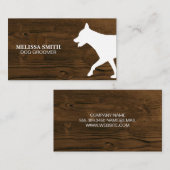 Carte De Visite Chien Groomer | Formateur | Animal | Bois (Devant / Derrière)
