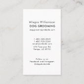 Carte De Visite Chien Groomer Funny Chiot Pet Français Chien taule (Dos)