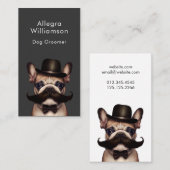 Carte De Visite Chien Groomer Funny French Bulldog (Devant / Derrière)