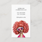 Carte De Visite Chien Groomer Funny Pink Poodle (Dos)