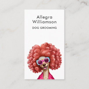 Carte De Visite Chien Groomer Funny Pink Poodle