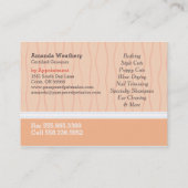 Carte De Visite Chien Groomer Grooming Chiens dans Robes Peach (Dos)