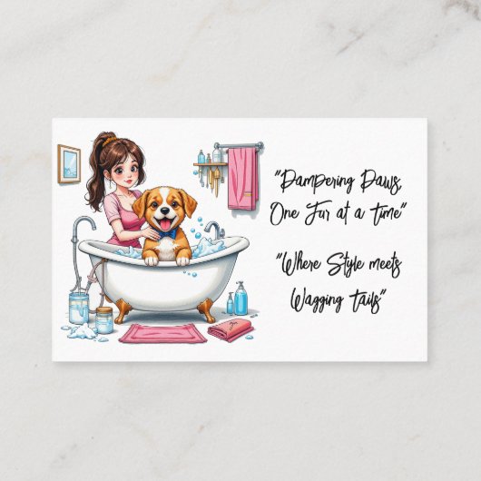Carte De Visite Chien Groomer mignon Chiot (Dos)