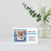 Carte De Visite Chien Groomer mignon Chiot bleu (Debout devant)