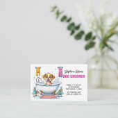 Carte De Visite Chien Groomer mignon Chiot Brown Blanc (Debout devant)