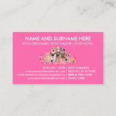 Carte De Visite Chien Groomer Neon Rose (Dos)