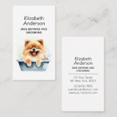 Carte De Visite Chien Groomer Pomeranian (Devant / Derrière)
