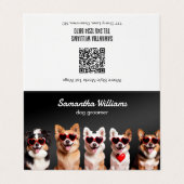 Carte De Visite 🐶 Chien Groomer QR (Extérieur déplié)