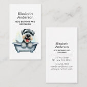 Carte De Visite Chien Groomer Schnauzer (Devant / Derrière)