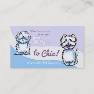 Carte De Visite Chien Groomer Shabby Chic Westie