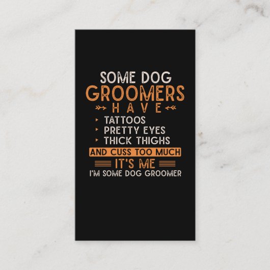 Carte De Visite Chien Grooming Animal Tattooé Chien Groomer (Devant)