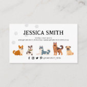 Carte De Visite Chien Grooming Animateur de animaux de compagnie H (Dos)