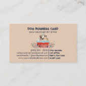 Carte De Visite Chien Grooming Bain Bed Floral boho (Dos)