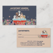 Carte De Visite Chien Grooming Bain Lit Floral Rendez-vous (Devant / Derrière)