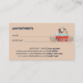 Carte De Visite Chien Grooming Bain Lit Floral Rendez-vous (Dos)