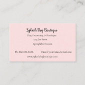 Carte De Visite Chien Grooming Boutique rose (Dos)