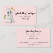 Carte De Visite Chien Grooming Boutique rose (Devant / Derrière)