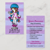 Carte De Visite Chien Grooming Business Salon Groomer Marketing (Devant / Derrière)